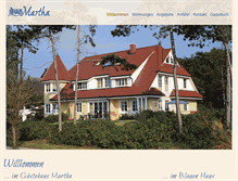 Tablet Screenshot of gaestehaus-martha.de